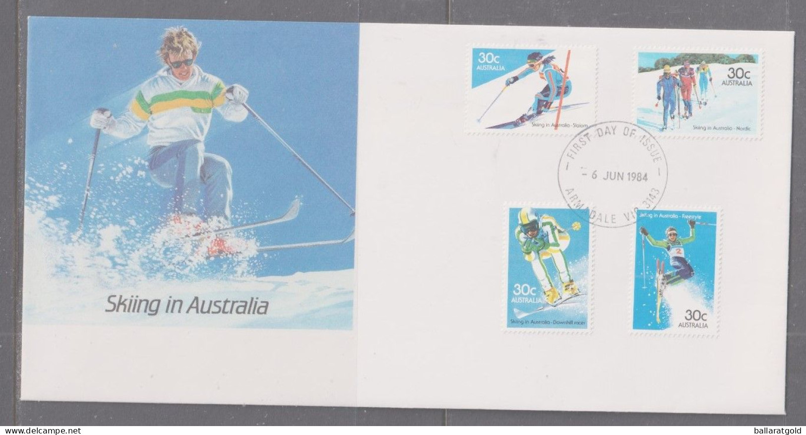 Australia 1984 - Snow Skiing First Day Cover - Cancellation Armadale SA - Briefe U. Dokumente