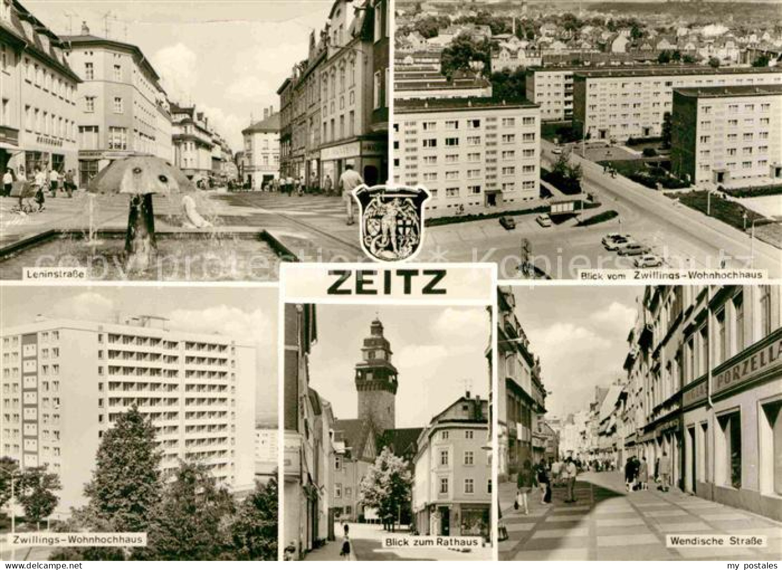 72712317 Zeitz Leninstrasse Blick Vom Zwillingswohnhochhaus Wendische Strasse Ra - Zeitz