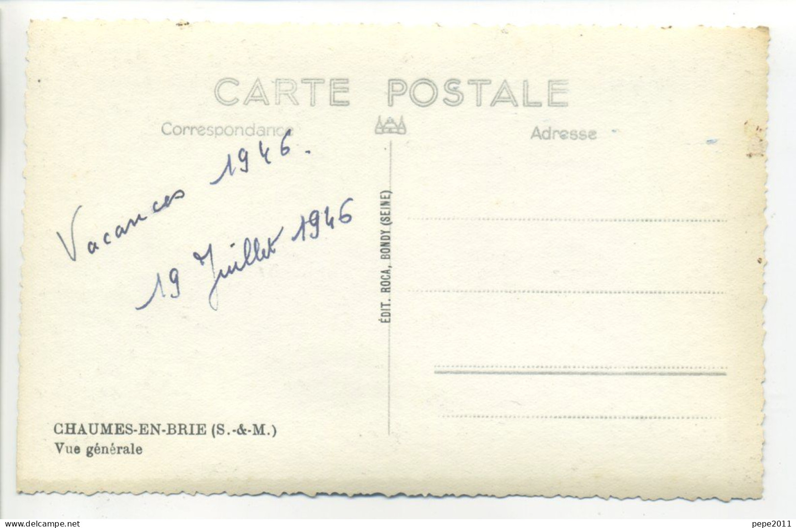 CPA (77 Seine Et Marne) - CHAUMES En BRIE - Vue Générale Du Bourg (en 1946) - Fontenay Tresigny