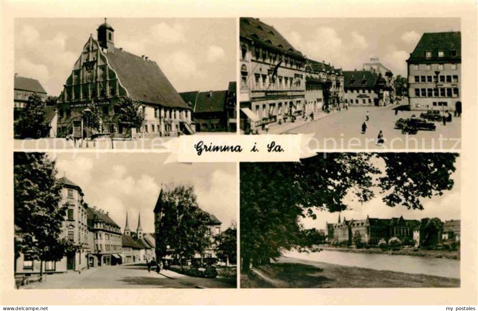 72712293 Grimma Rathaus Marktplatz Strassenpartie Uferpartie An Der Mulde Grimma - Grimma