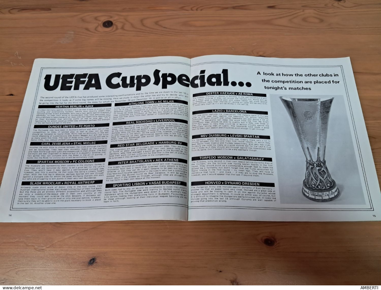 Programa Ipswich Town Brujas Copa de la UEFA 1975/76