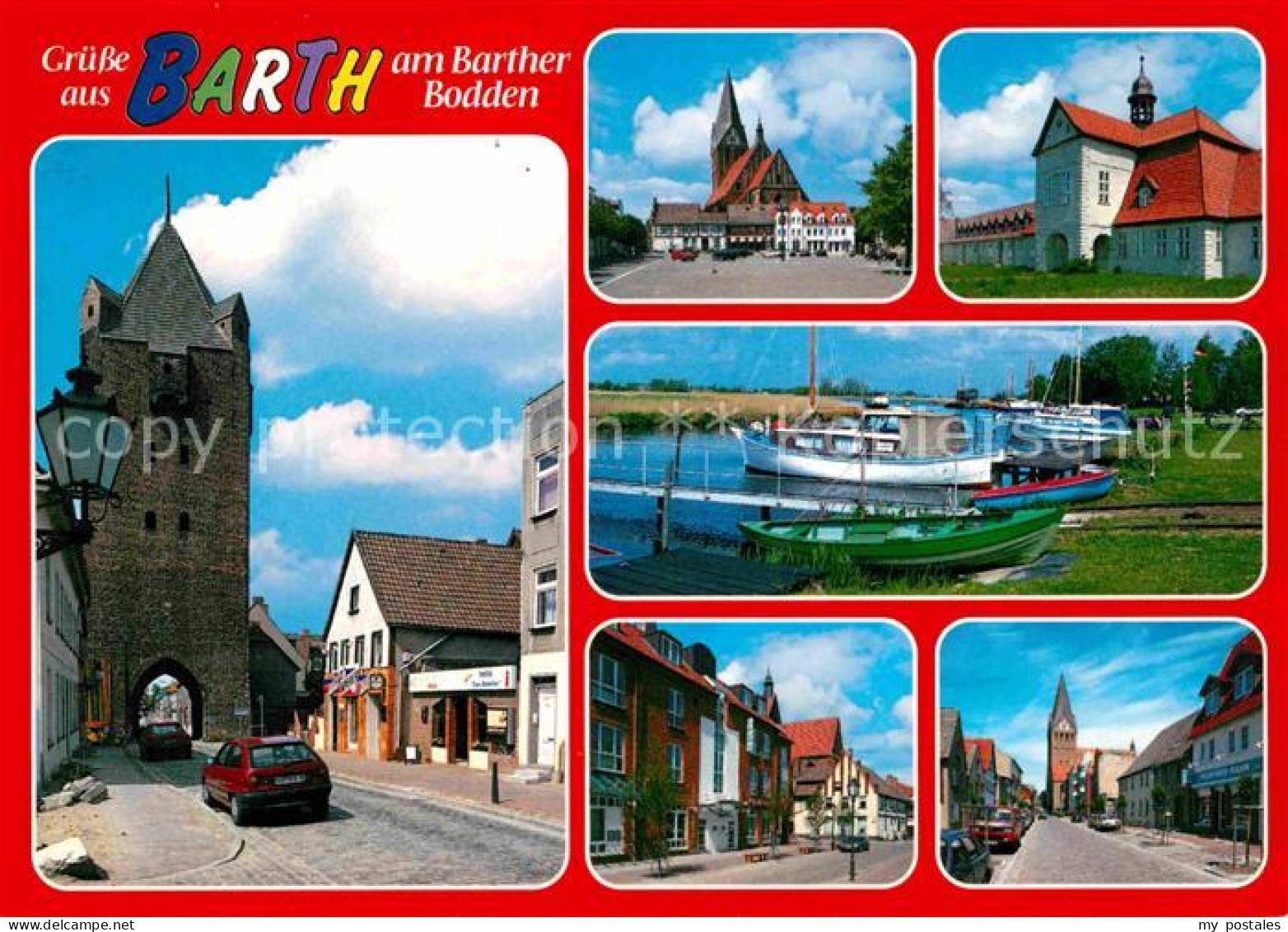 72711992 Barth Teilansichten Tor Marktplatz Kirche Hafen Am Barther Bodden Barth - Barth