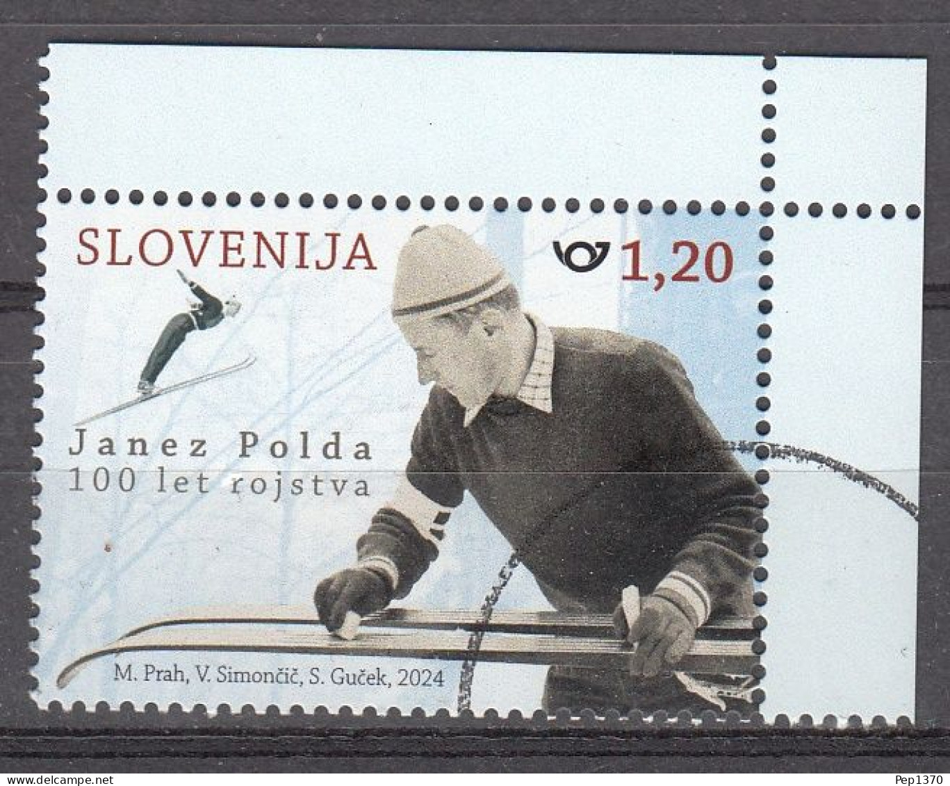 ESLOVENIA 2024 - JANEZ POLDA - SKI - MUESTRA-SPECIMEN A FACIAL - 1 SELLO - Slowenien