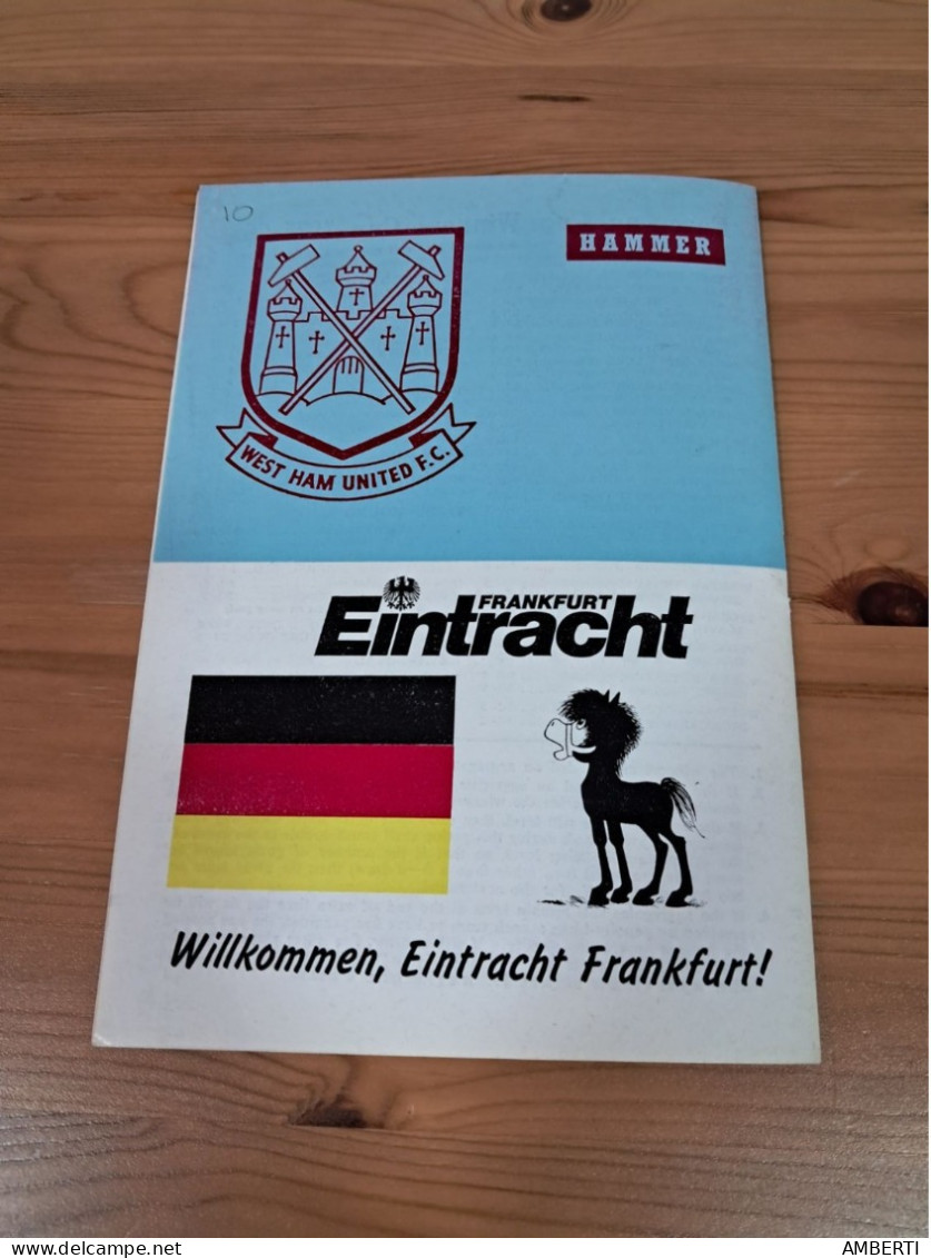 Programa West Ham Eintranch Frankfurt Semifinal Recopa 1975/76