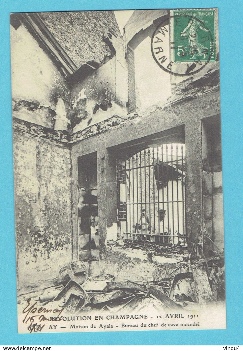 CPA REVOLUTION EN CHAMPAGNE Maison Ayala  Ay 51 Marne  Révolte Des Vignerons Avril 1911 - Champagne-Ardenne