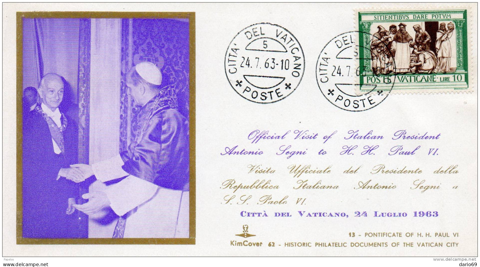 STORIA POSTALE  1963    LETTERA  CITTA' DEL VATICANO - Brieven En Documenten