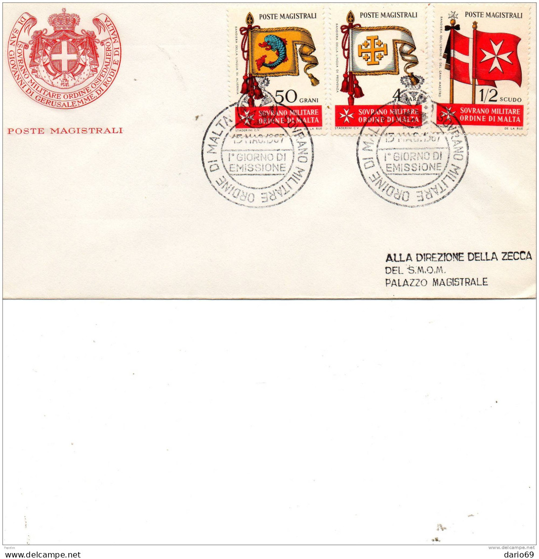 1967 LETTERA CON ANNULLO SOVRANO MILITARE ORDINE DI MALTA - Malte