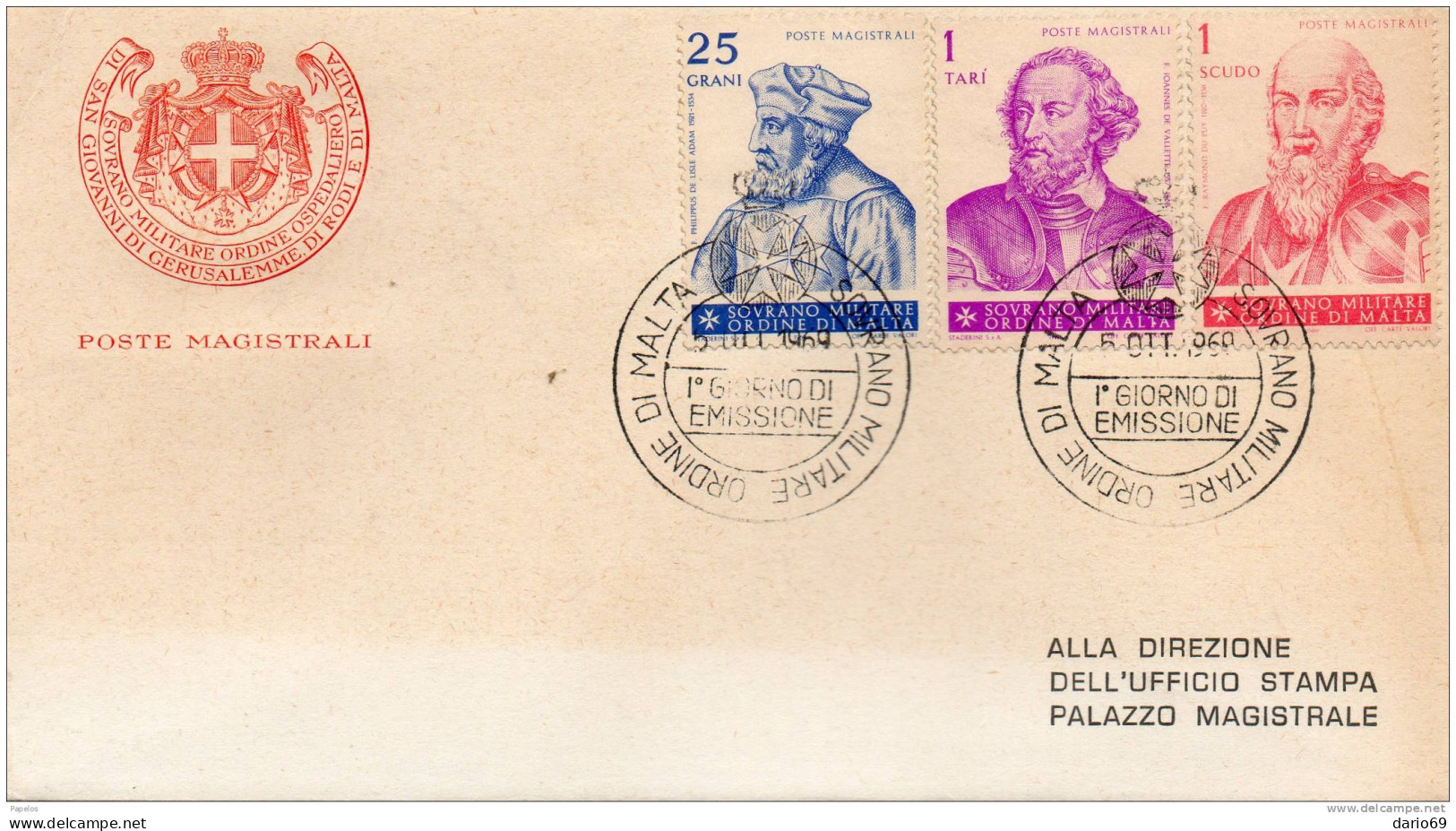 1969 LETTERA CON ANNULLO SOVRANO MILITARE ORDINE DI MALTA - Malte