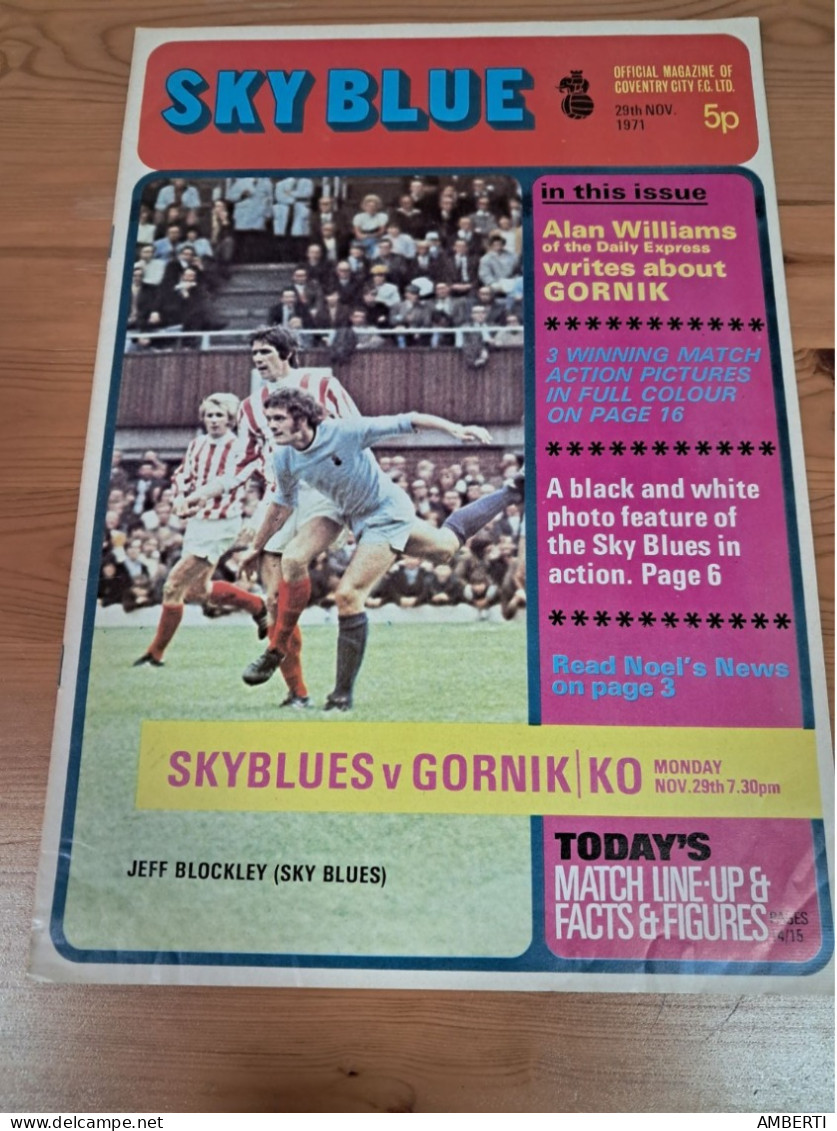 Programa Coventry City Gornik Zabrze Año 1971 - Deportes