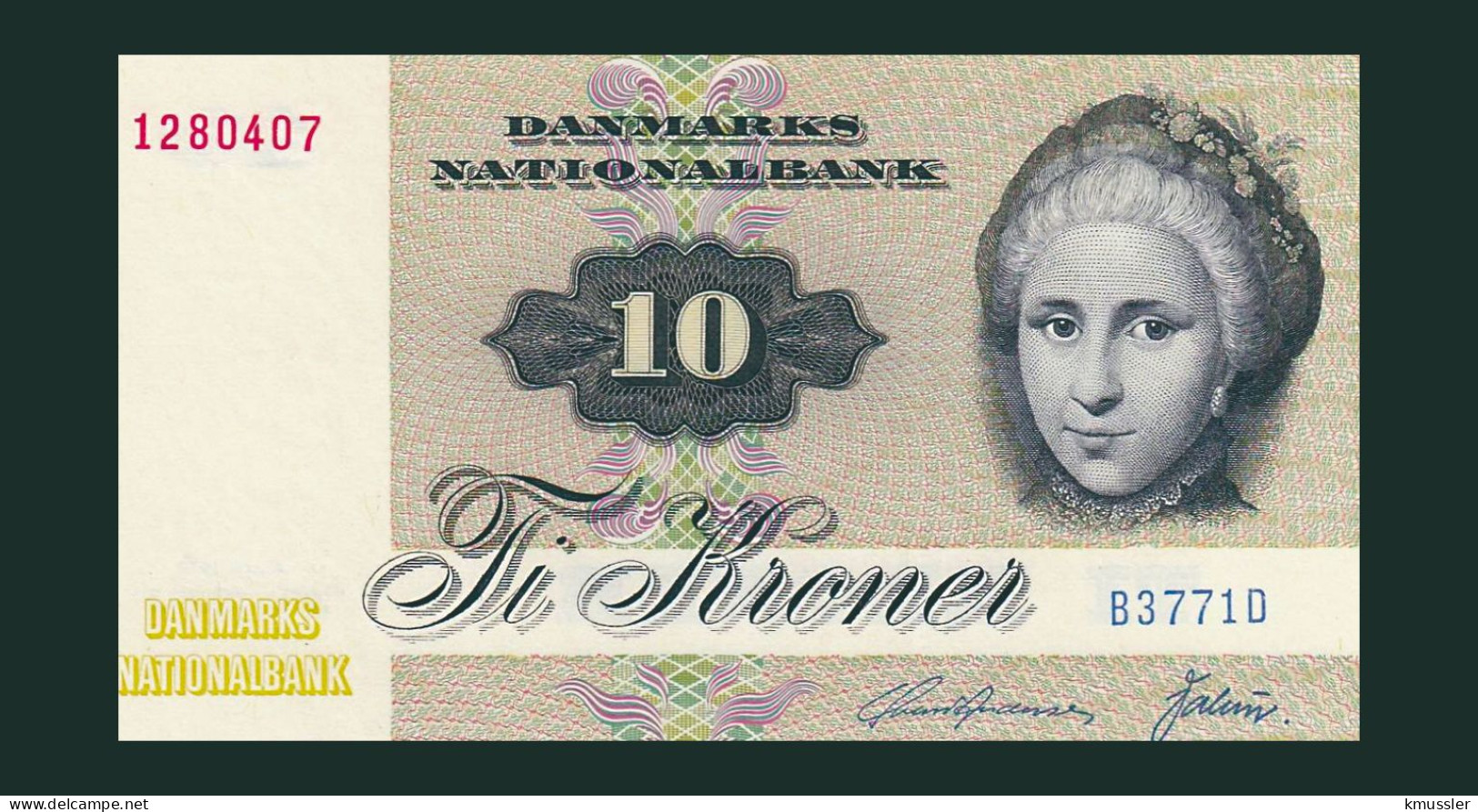 # # # Banknote Dänemark (Denmark) 10 Kroner 1972 (P-48) UNC # # # - Dänemark