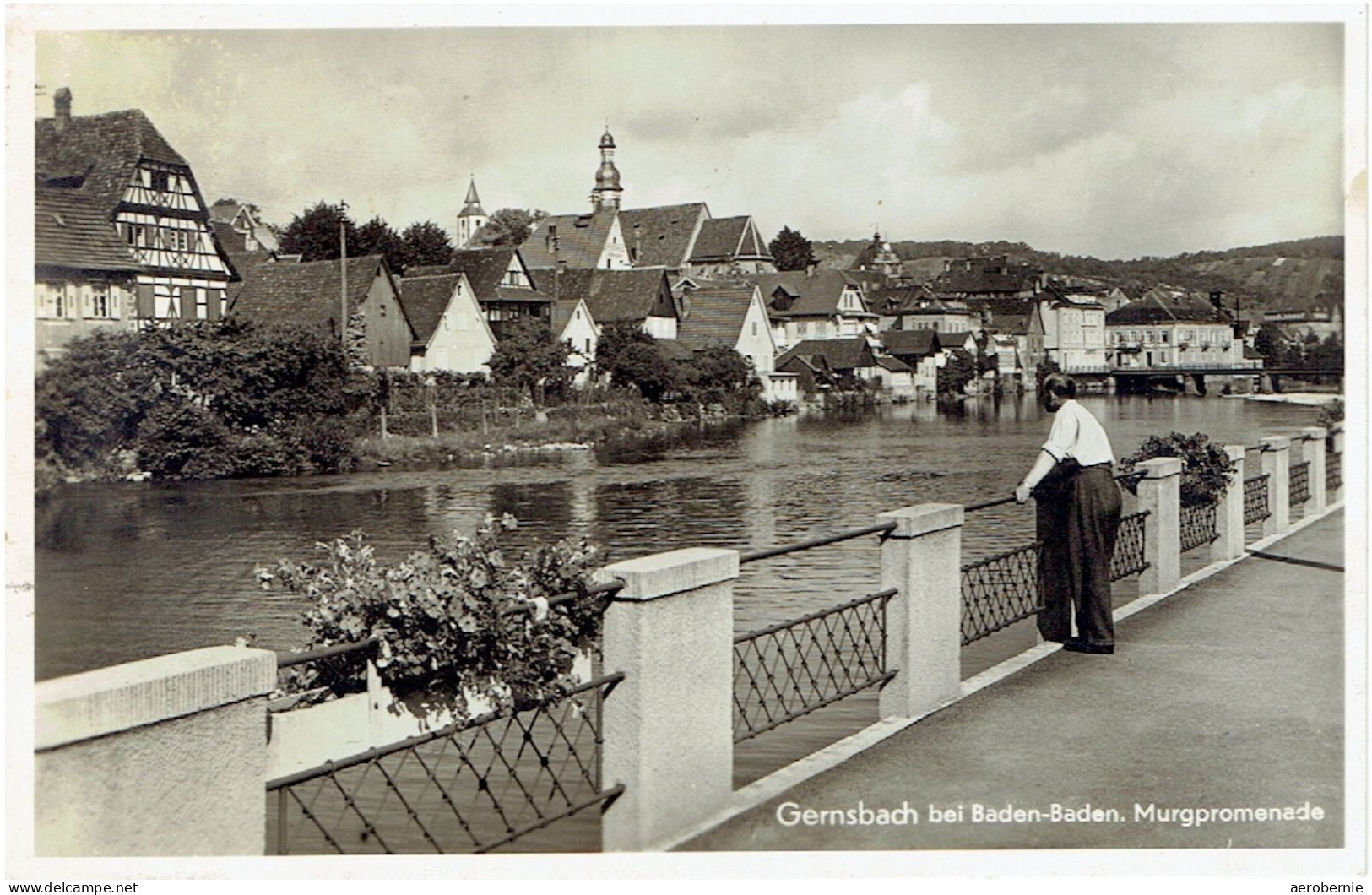 Alte Postkarte GERNSBACH Bei Baden-Baden / Murgpromenade - Gernsbach