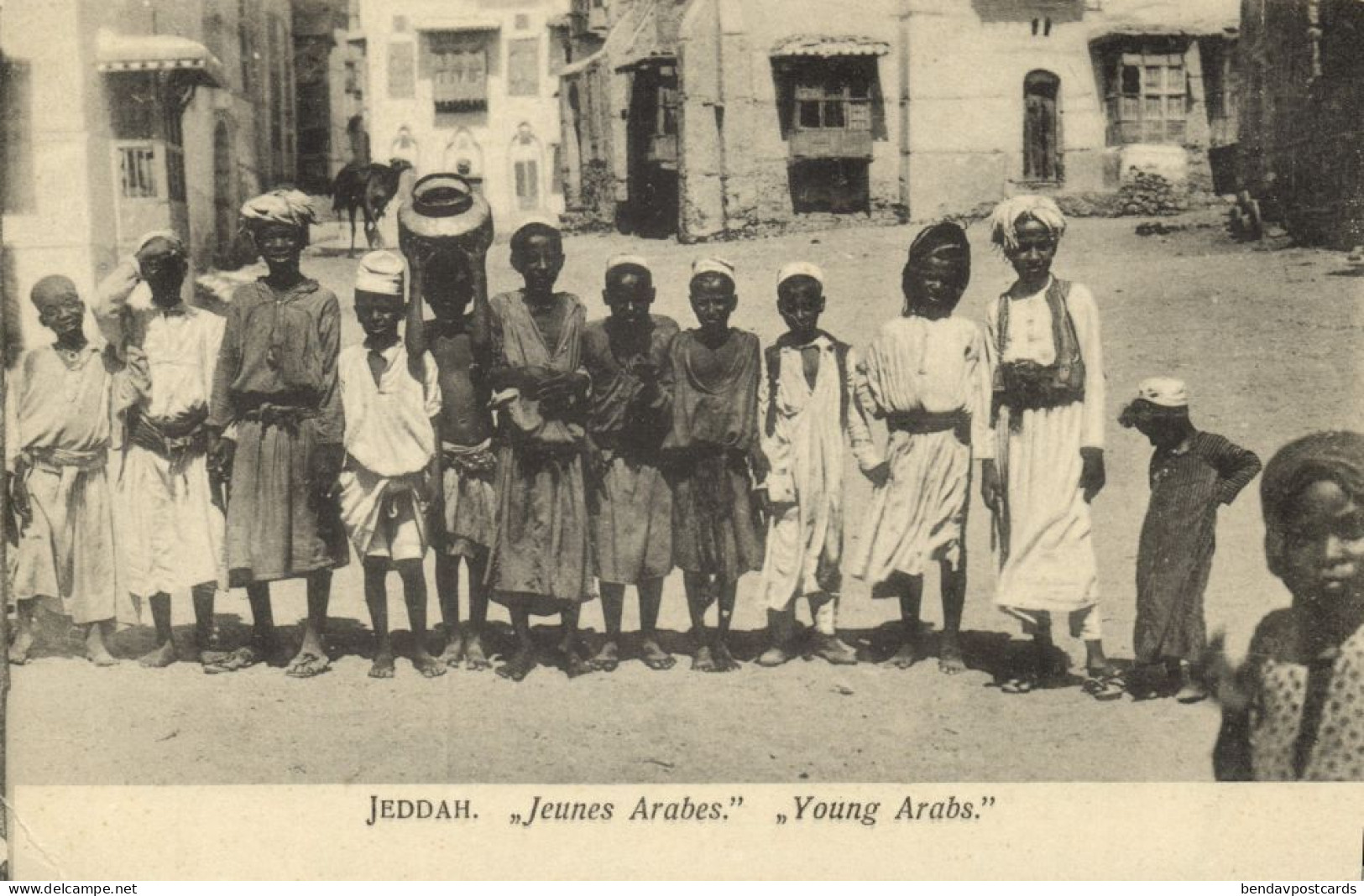 Saudi Arabia, JEDDAH DJEDDAH جِدَّة, Young Arabs (1910s) Postcard - Arabia Saudita