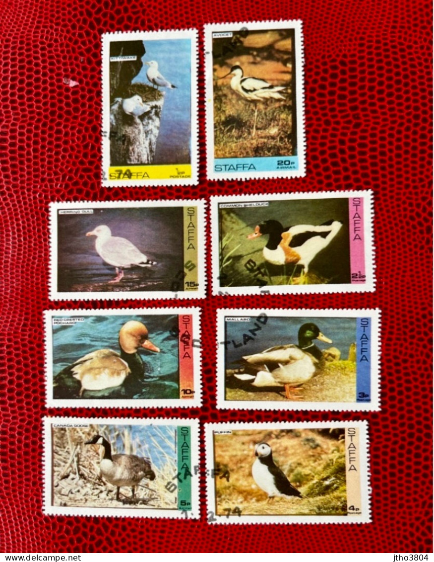 ÉCOSSE STAFFA 1974 8v Oblitère  Pájaro Bird Pássaro Vogel Ucello Oiseau SCOTLAND - Canards