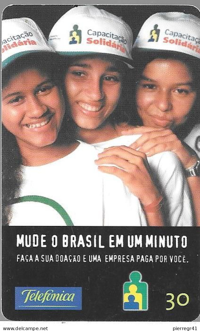 CARTE-MAGNETIQUE-BRESIL2000-30U-SOLIDARITE-TBE-RARE - Brésil
