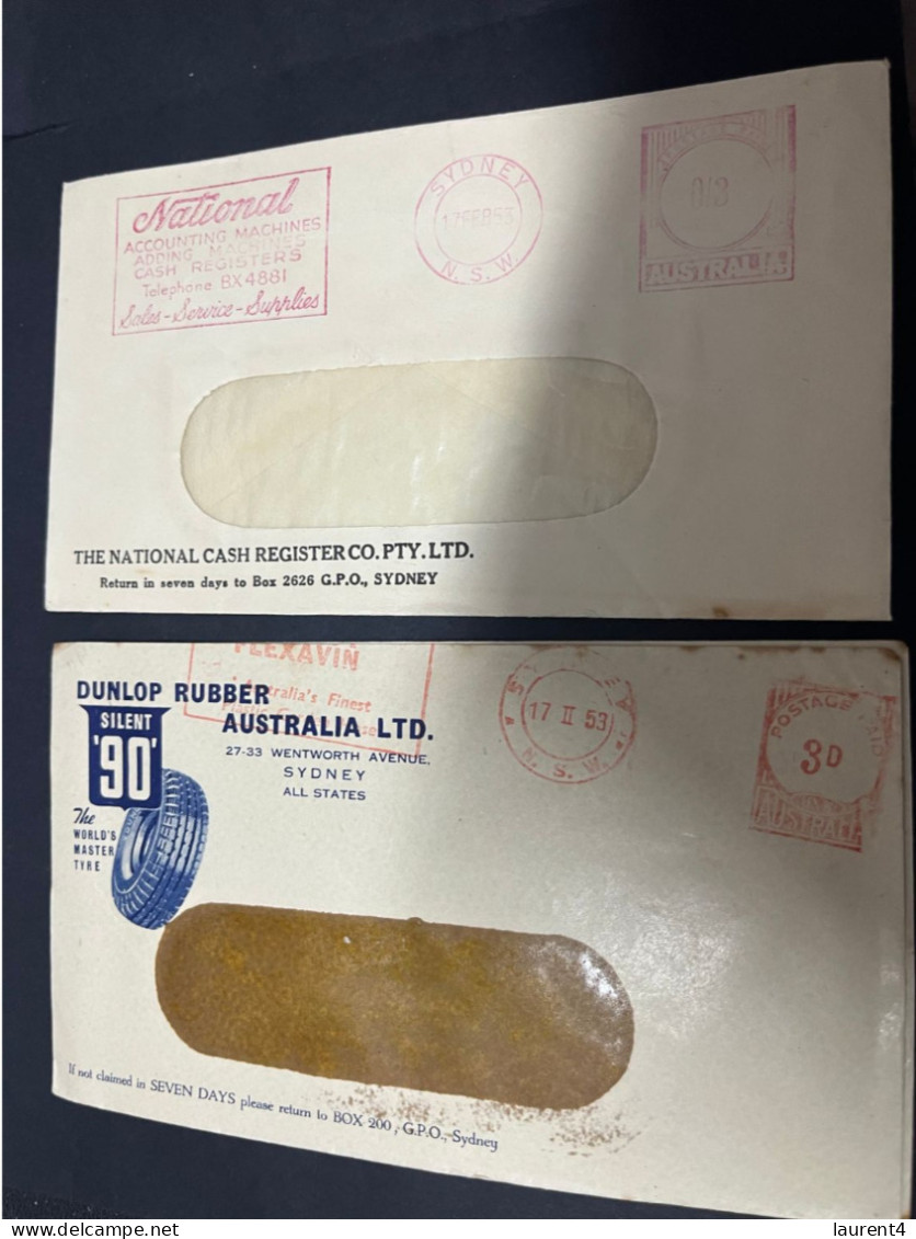 21-2-2024 (4 X 49) Australia Cover X 2 - 1950's (with Slogan Advertising) - Lettres & Documents