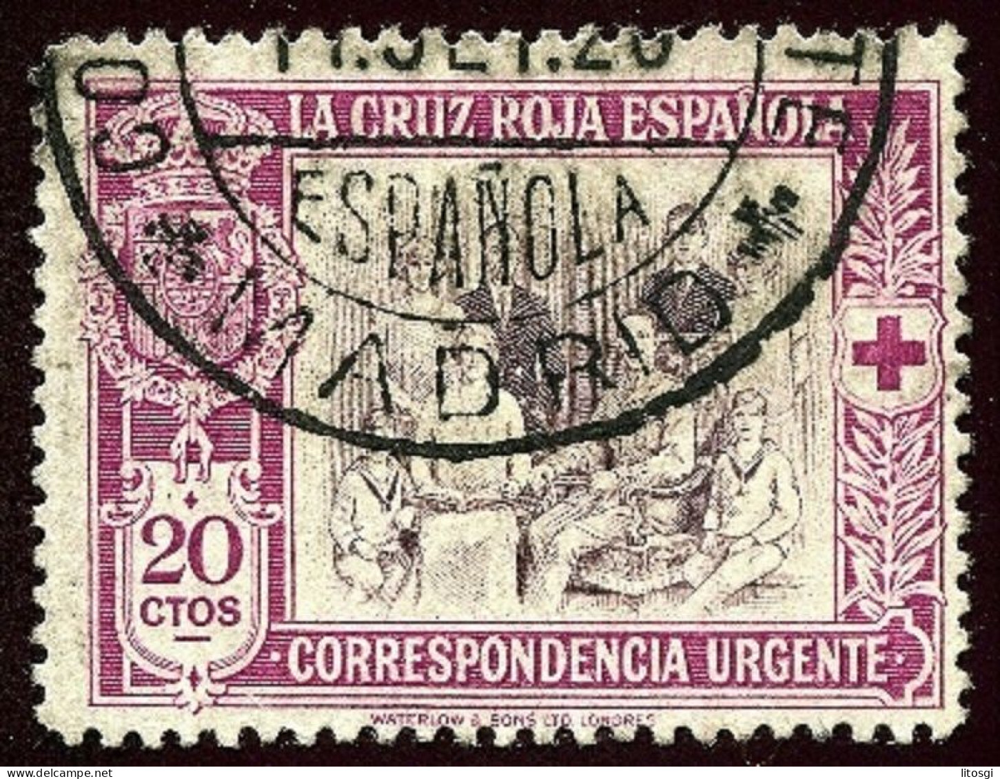 ESPAÑA 1926 EDIFIL 338 USADO BUEN MATASELLOS Y MARQUILLA DETRÁS - Usados