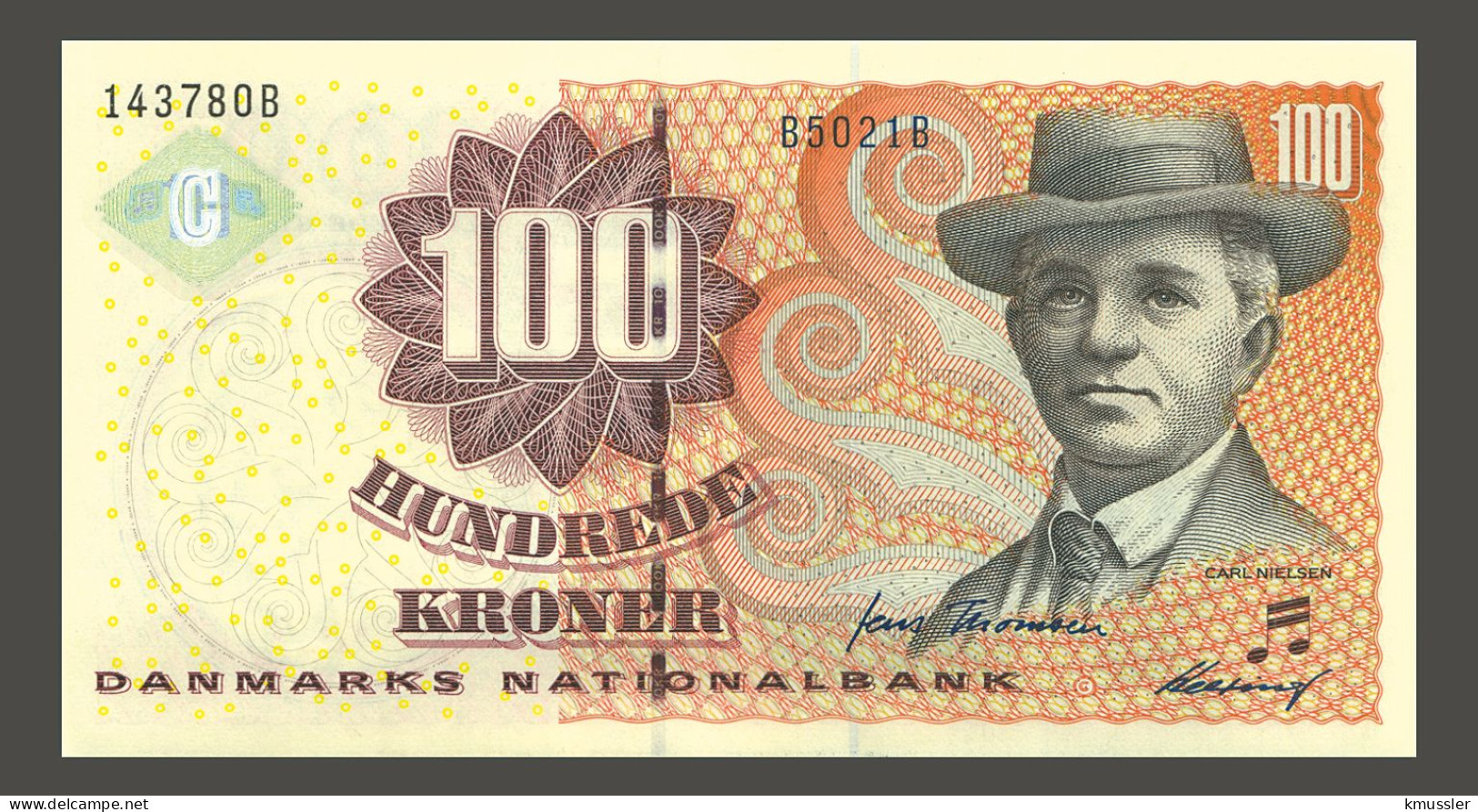 # # # Banknote Dänemark (Denmark) 100 Kroner 2002 (P-61) UNC # # # - Danemark