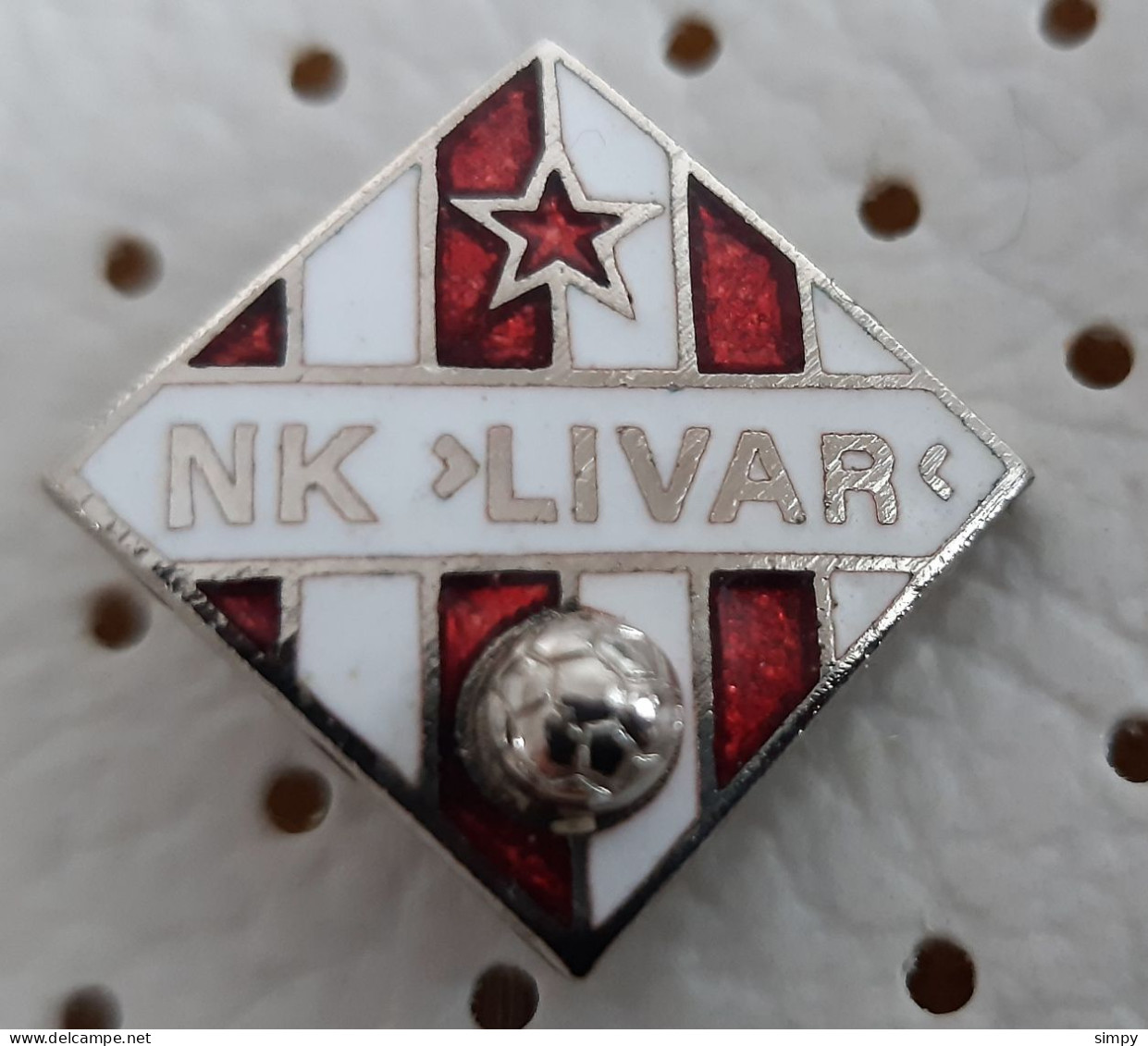 Football Club NK LIVAR Maribor Slovenia Ex Yugoslavia Vintage Enamel Pin - Football