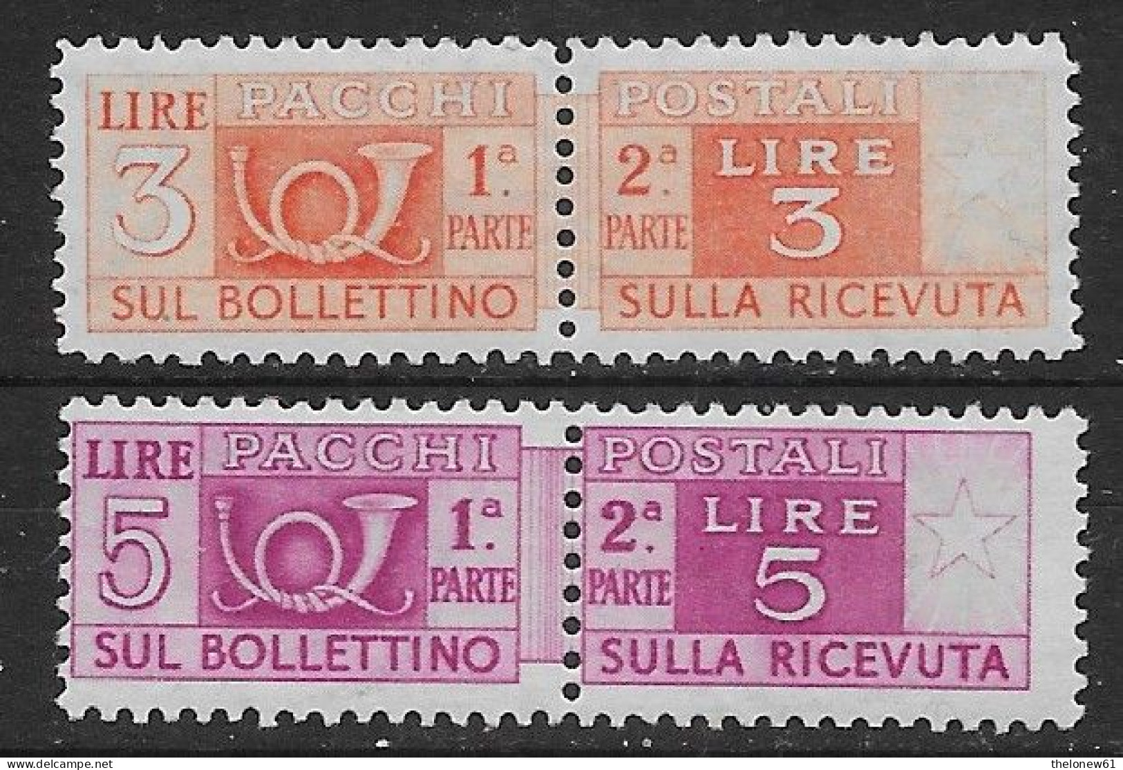 Italia Italy 1946 Pacchi Postali Ruota 2val Sa N.PP70,PP72 Nuovi MH * - Paketmarken