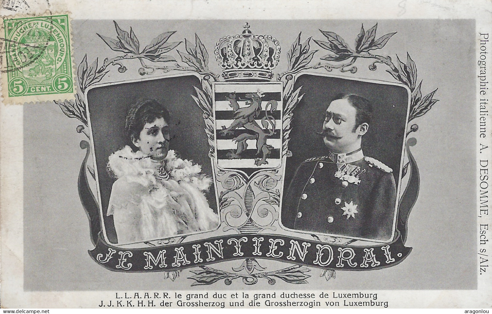 Luxembourg - Luxemburg -  JE MAINTIENDRAI  -  Photographie Italienne   A.Desomme , Esch/ Alzette - Grand-Ducal Family