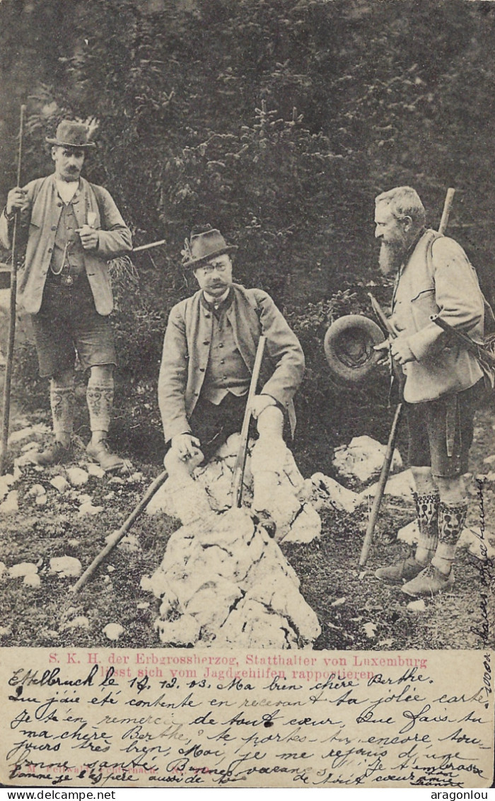 Luxembourg - Luxemburg -  S.K.H. DER ERBGROSSHERZOG UND STATTHALTER LÄSST  SICH VOM JAGTGEHILFEN RAPORTIEREN - Famille Grand-Ducale