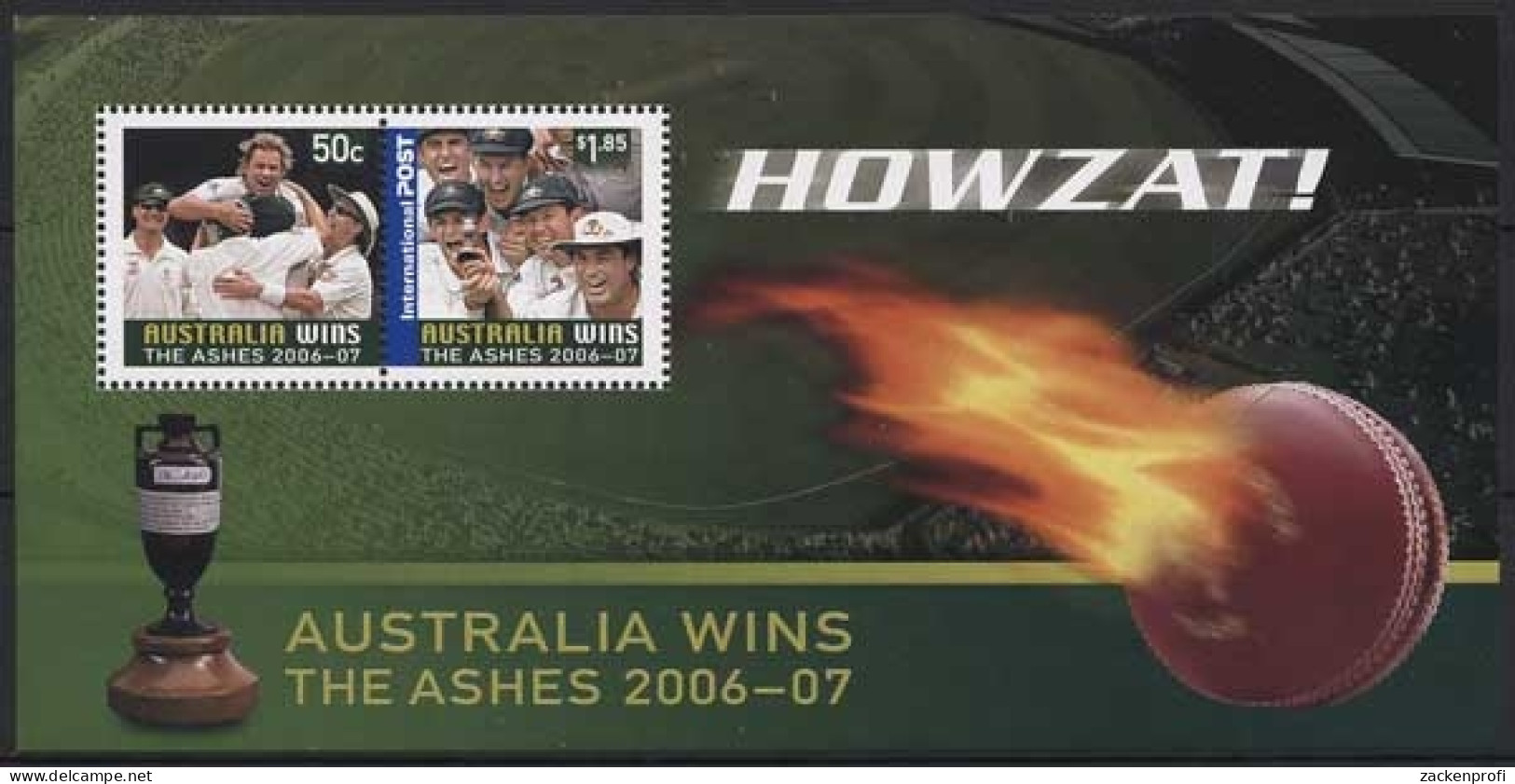 Australien 2007 Kricket-Match Sieg Gegen England Block 67 Postfrisch (C24260) - Blocks & Sheetlets