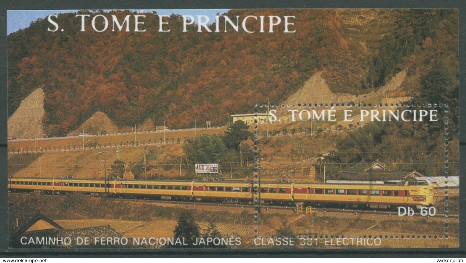 Sao Tomé Und Príncipe 1988 Eisenbahn In Japan Block 179 Gestempelt (C27064) - Sao Tome Et Principe