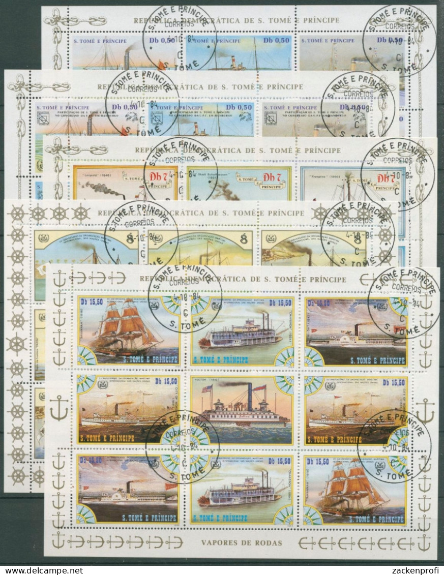 Sao Tomé Und Principe 1984 Schiffe Weltpostkongreß 906/23 K Gestempelt (C27070) - Sao Tome Et Principe