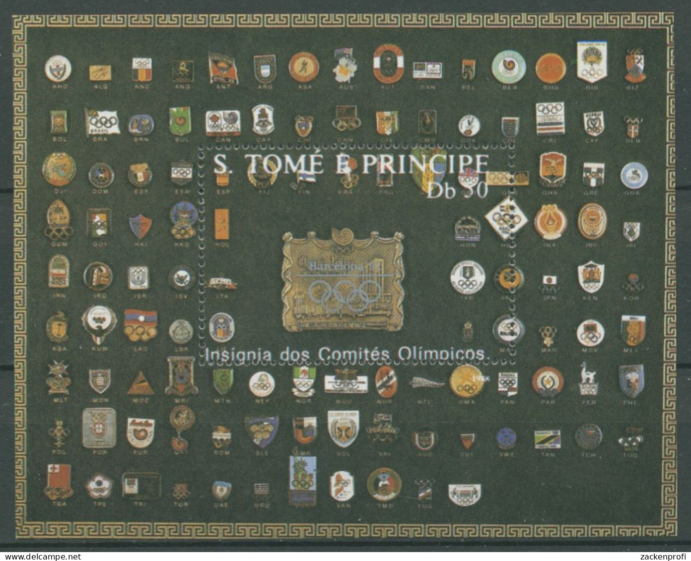 Sao Tomé Und Príncipe 1992 Int. Olympisches Komitee Block 268 Postfrisch (C27059) - Sao Tome Et Principe