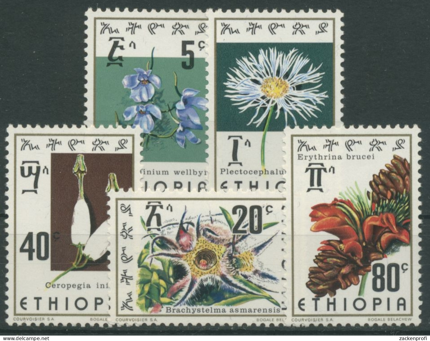 Äthiopien 1976 Pflanzen Blumen 844/48 Postfrisch - Etiopia