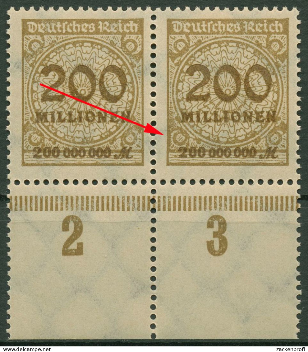 Deutsches Reich 1923 Plattenfehler: Parallelerscheinung 323 APa PE I Postfrisch - Abarten & Kuriositäten