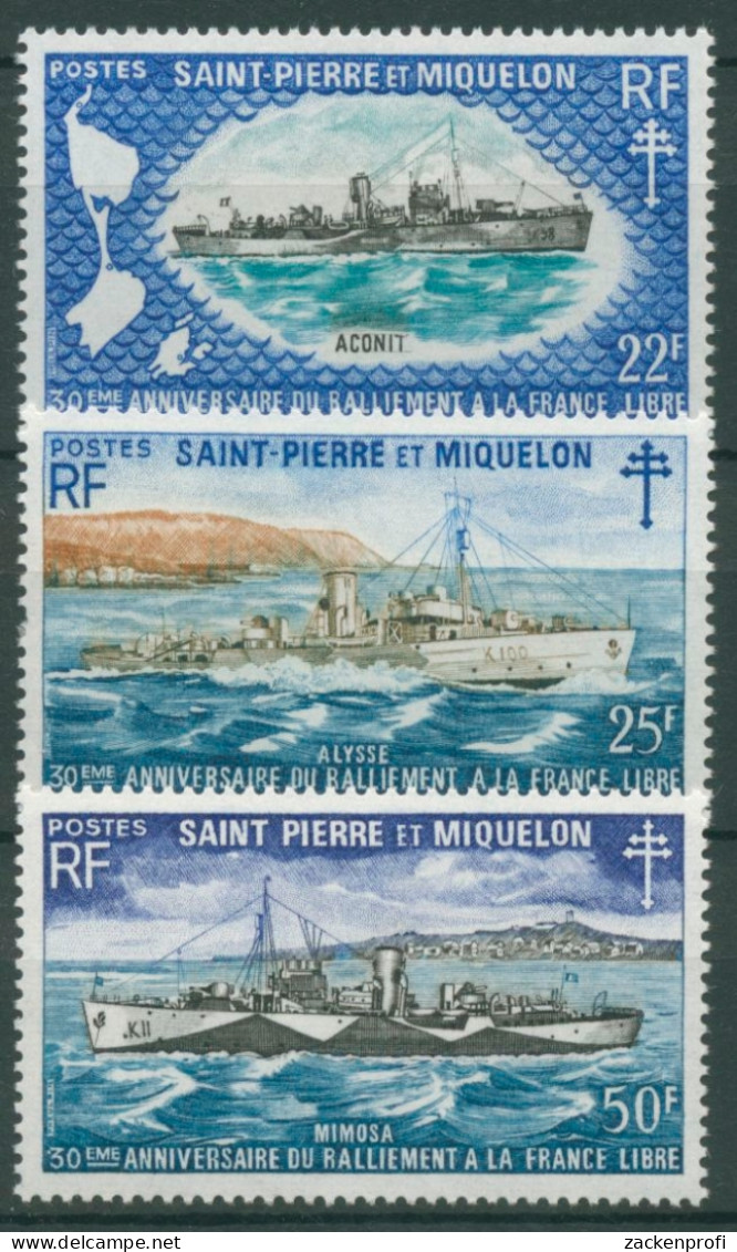 Saint-Pierre Et Miquelon 1971 Anschluß An Frankreich Schiffe 471/73 Postfrisch - Ongebruikt