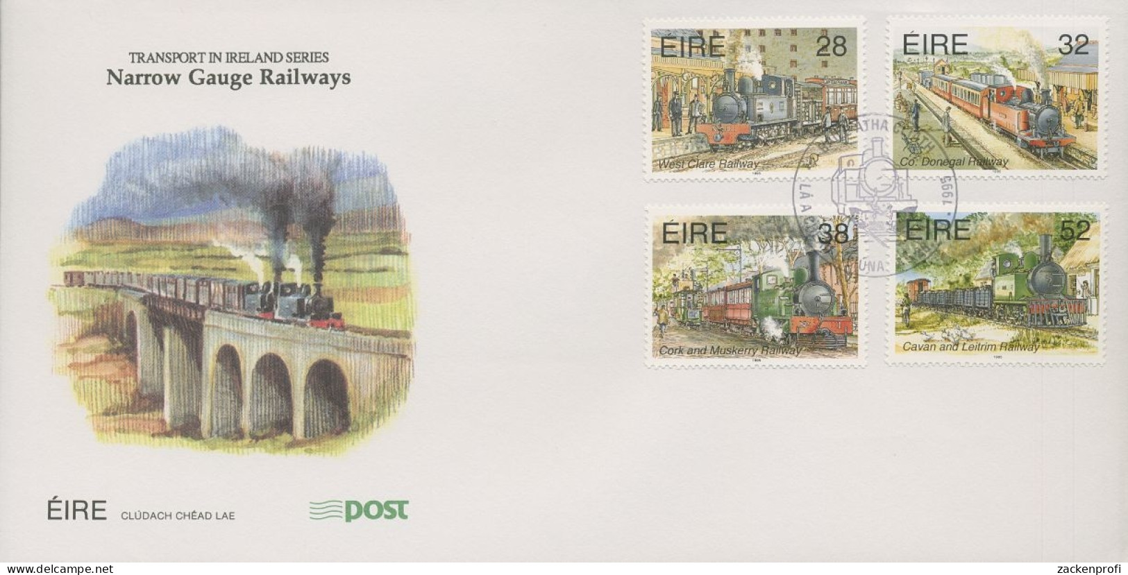 Irland 1995 Schmalspurbahnen Ersttagsbrief 886/89 FDC (X18584) - FDC