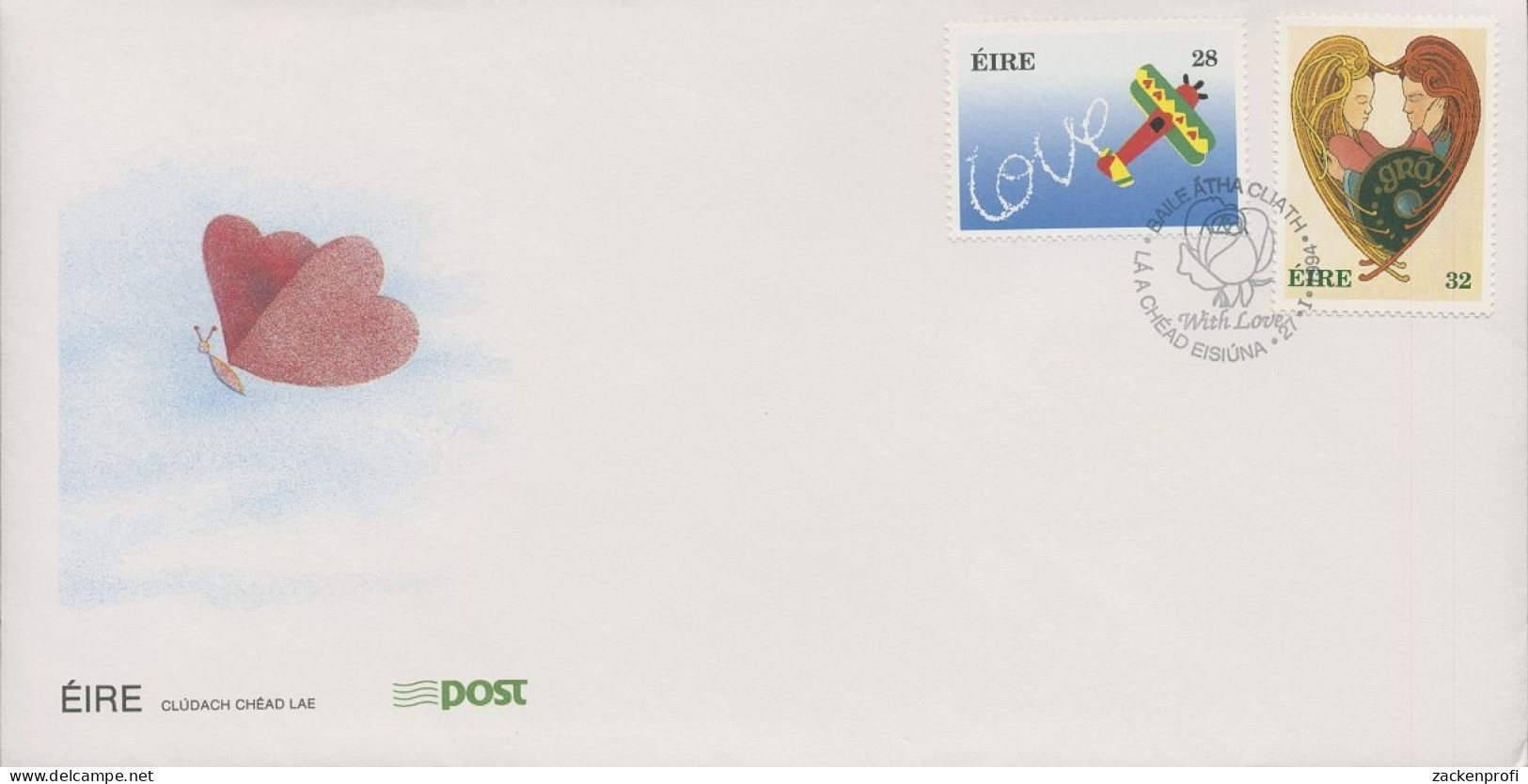 Irland 1994 Valentinstag Ersttagsbrief 843/44 FDC (X18598) - FDC