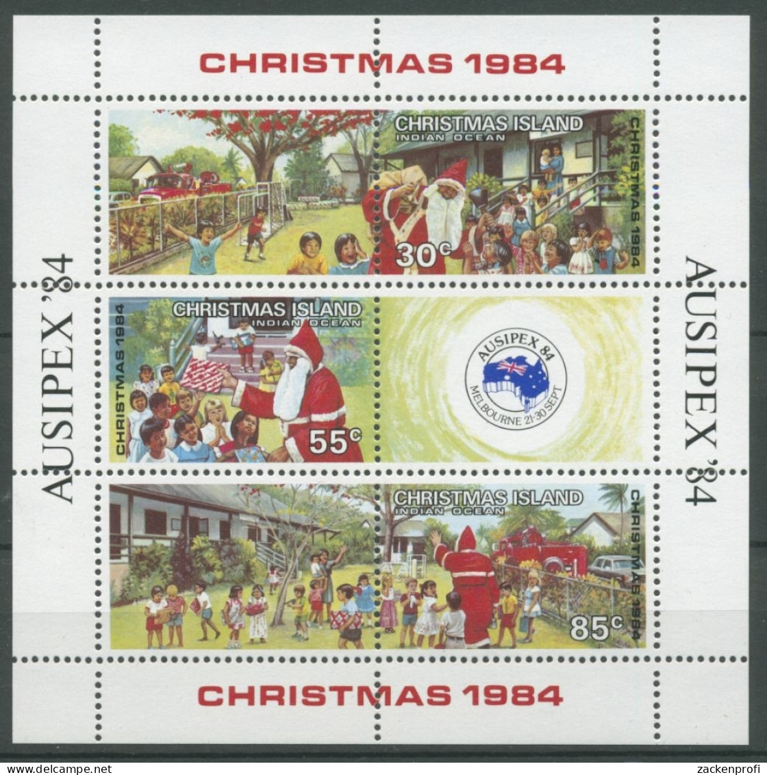Weihnachts-Insel 1984 AUSIPEX Weihnachten Block 3 Postfrisch (C29655) - Christmas Island