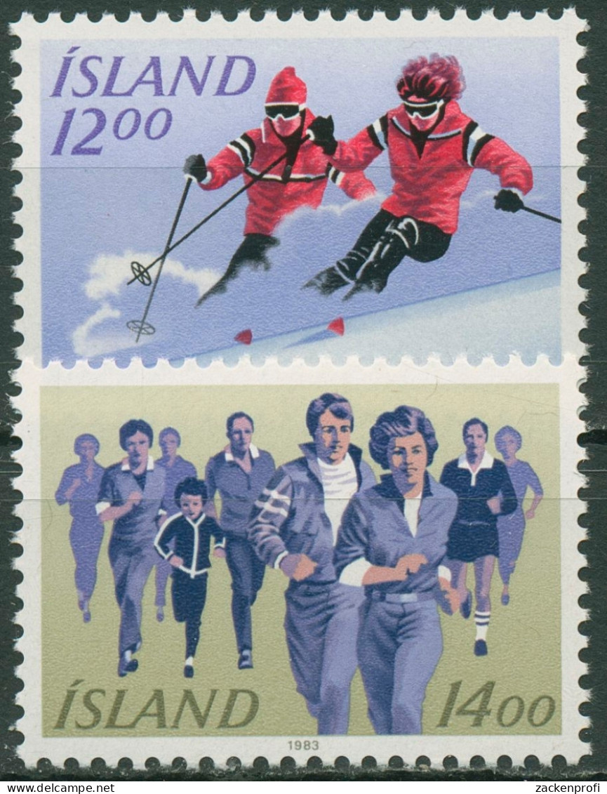 Island 1983 Breitensport Skifahren Volkslauf 603/04 Postfrisch - Ongebruikt