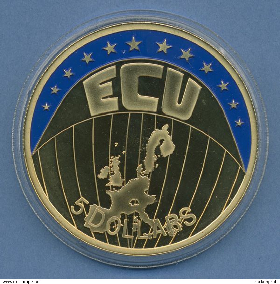 Liberia 5 Dollar 2001 ECU-Serie Europakarte Vz/st In Kapsel (m4576) - Liberia