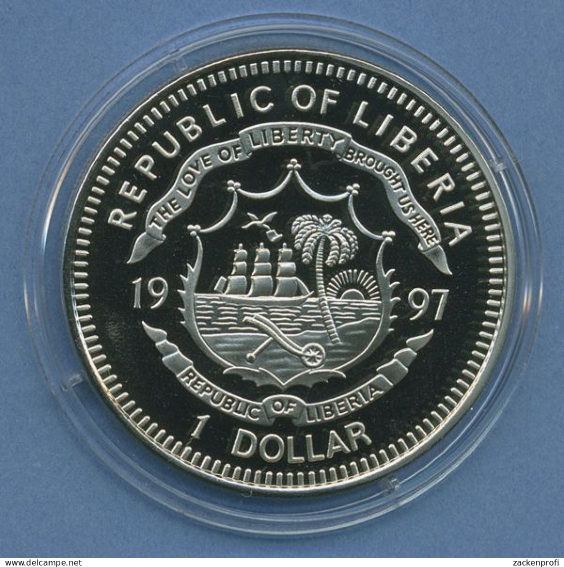 Liberia 1 Dollar 1997 Mereresschutz Fische, Farbig, KM 570 PP In Kapsel (m4566) - Liberia