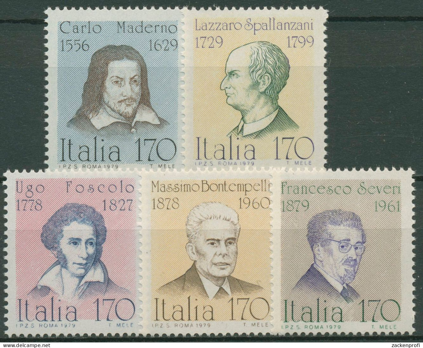 Italien 1979 Persönlichkeiten 1652/56 Postfrisch - 1971-80:  Nuovi