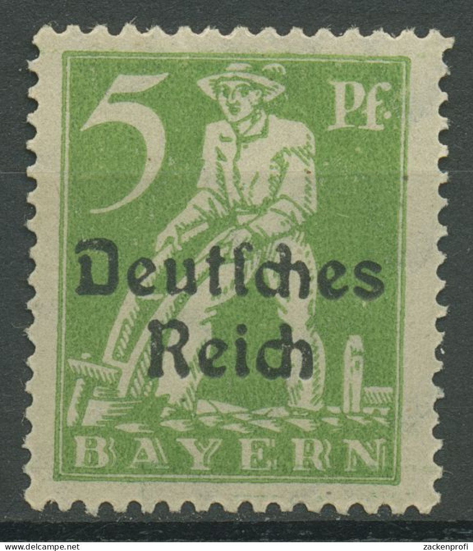 Deutsches Reich 1920 Bayern-Abschied Aufdruckfehler 119 PF X Mit Falz Geprüft - Variétés & Curiosités