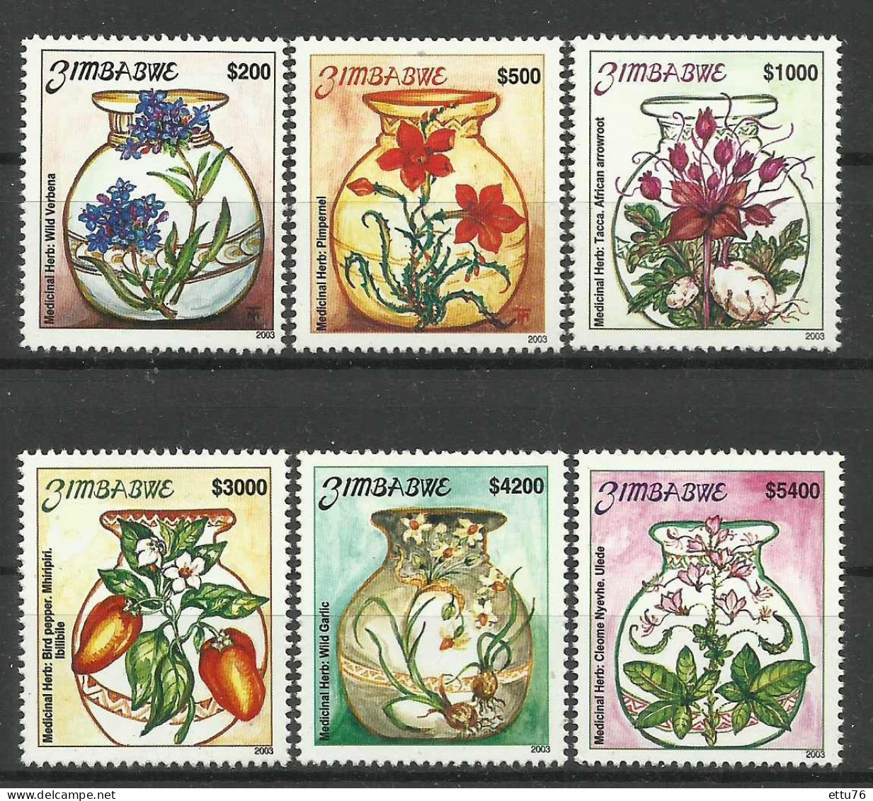 Zimbabwe  2003  Medicinal Herbs  Set  MNH - Heilpflanzen