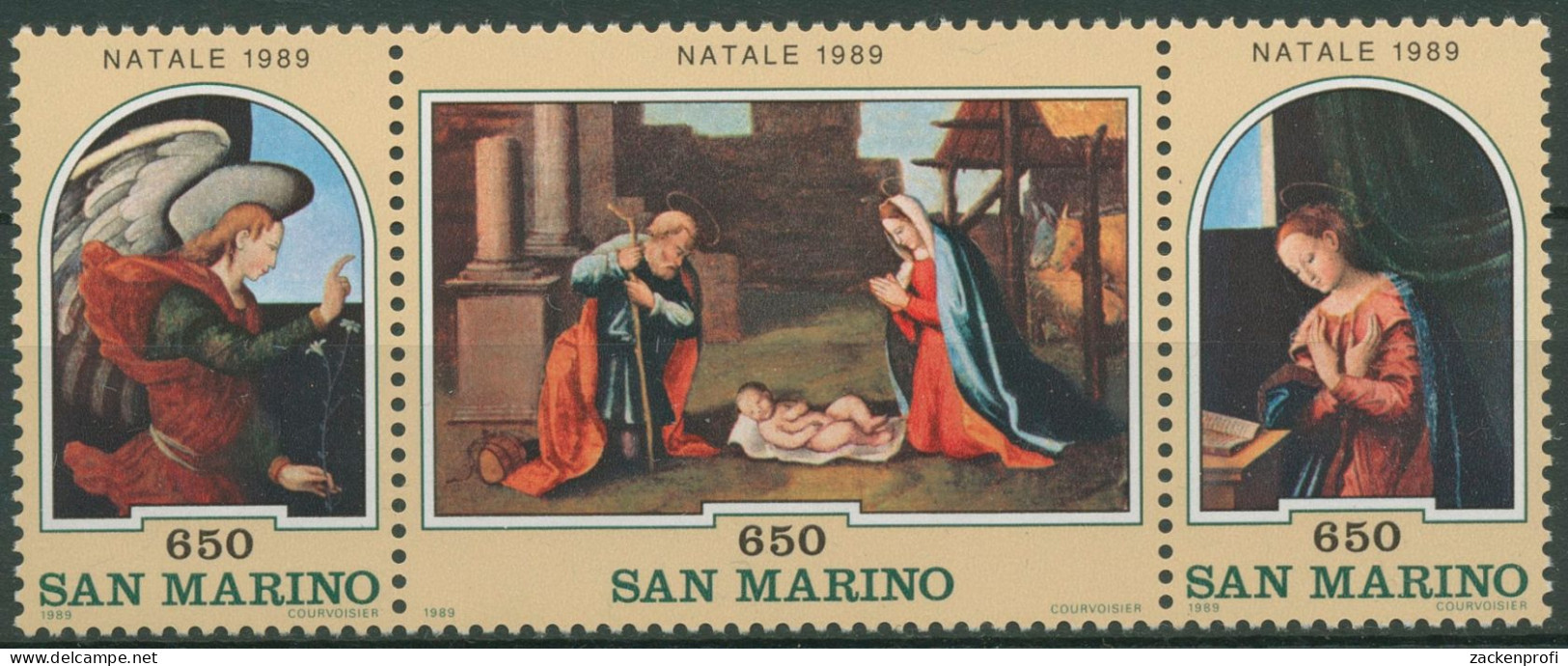 San Marino 1989 Weihnachten Polyptychon 1427/29 ZD Postfrisch - Unused Stamps