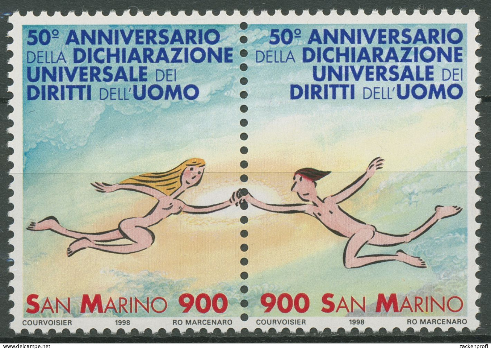 San Marino 1998 Erklärung Der Menschenrechte 1803/04 ZD Postfrisch - Ungebraucht