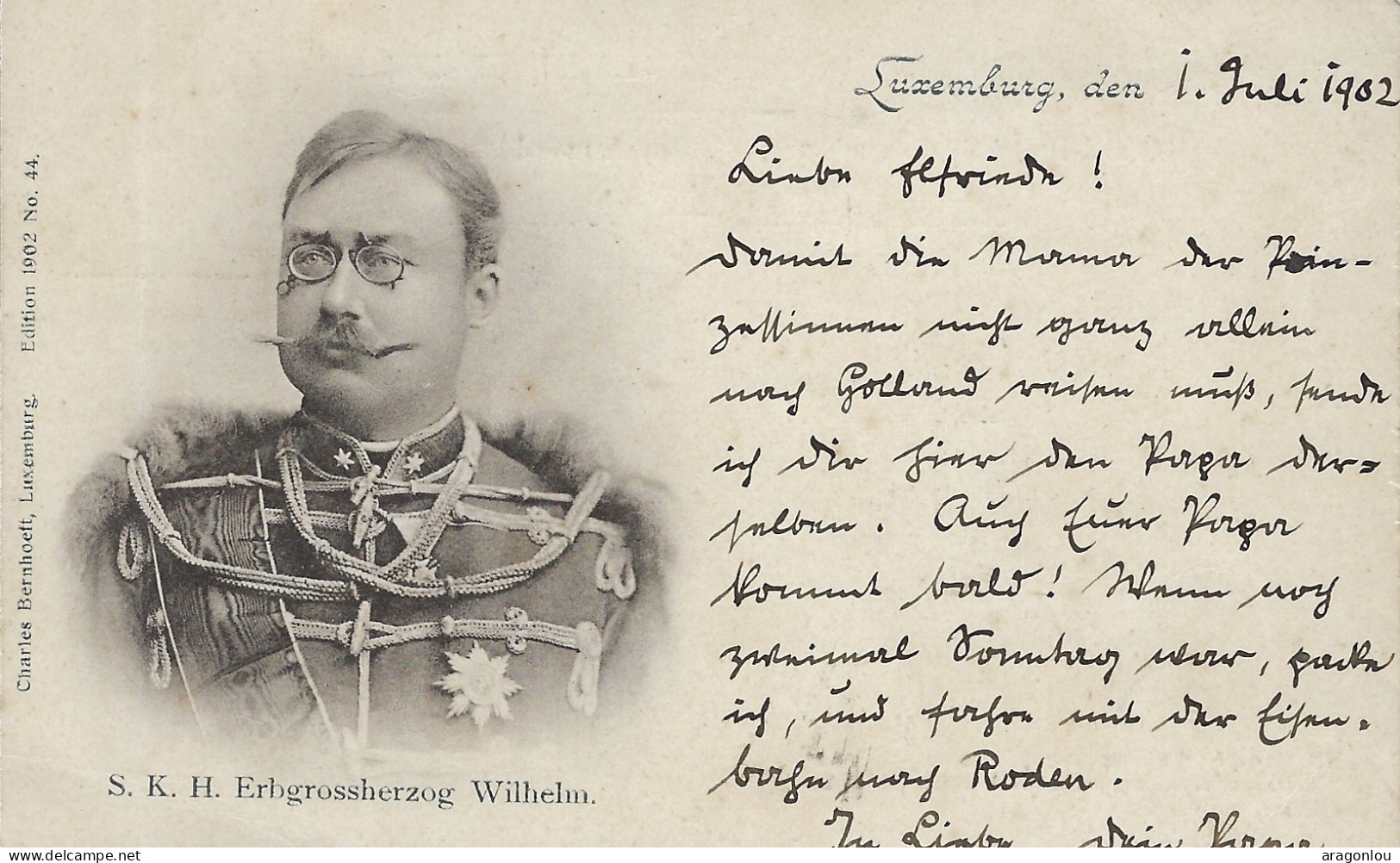 Luxembourg - Luxemburg -  S.K.H.  Grossherzog Adolf Von Luxemburg  -  Ch. Bernhoeft - Famille Grand-Ducale