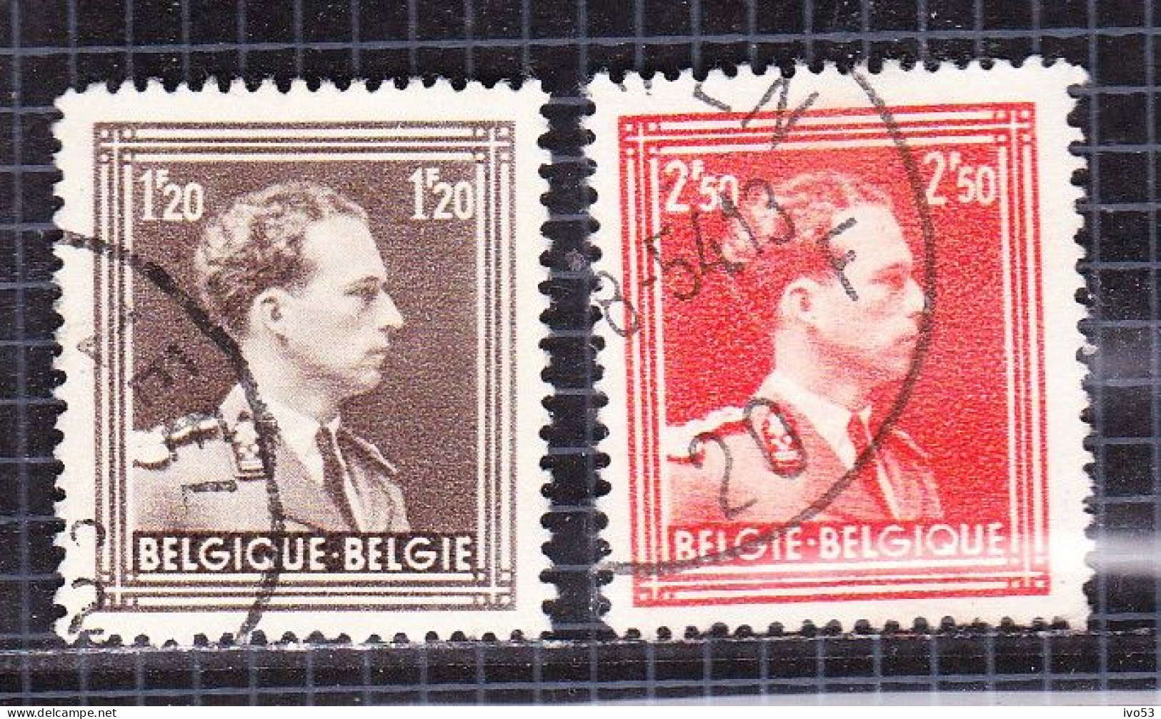 1951 Nr 845-46 Gestempeld,zonder Gom.Leopold III. - Gebruikt