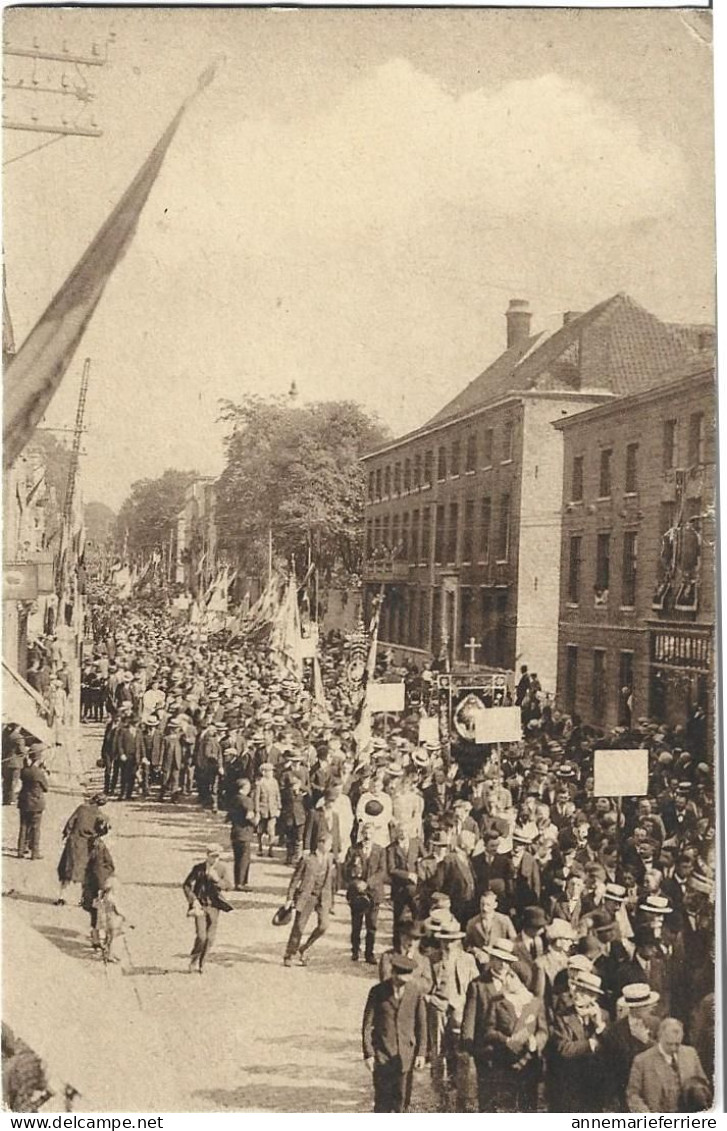 Binche Congrès Eucharistique 1928 - Le Cortège Groupes Paroissiaux - Binche