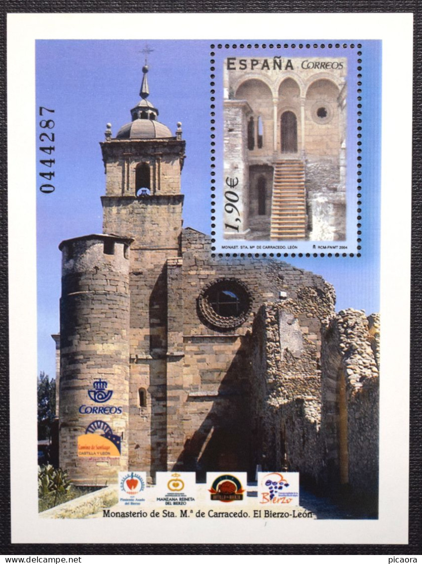 España Spain 2004  Monasterio Santa María De Carracedo  HB  Block  Mi BL135  Yv BF134  Edi 4069  Nuevo New MNH ** - Abadías Y Monasterios