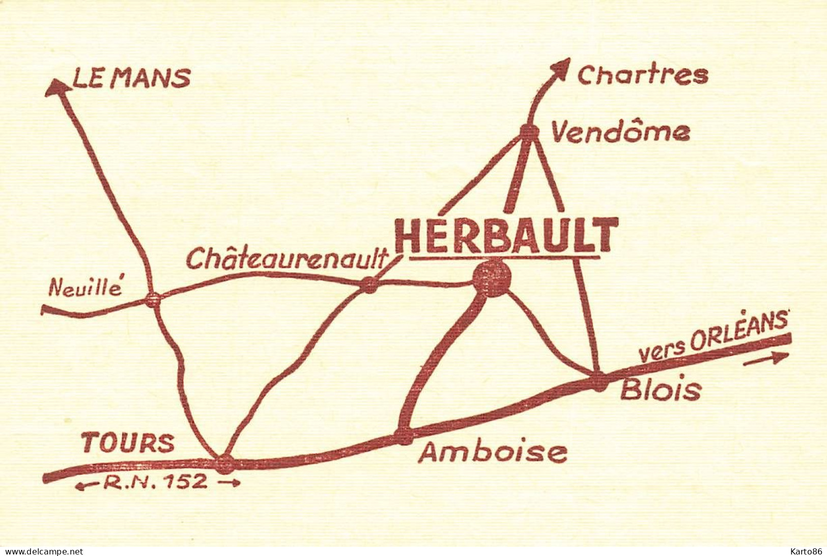 Herbault * Auberge Des Trois Marchands J. FERRANTE Chef Cuisine Propriétaire * Carte De Visite Ancienne - Herbault