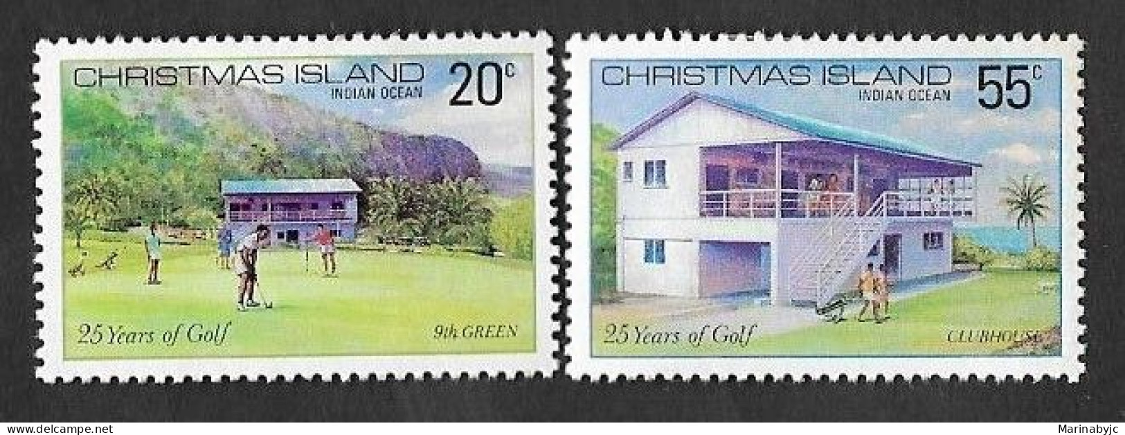 SD)1988 SPORTS SERIES CHRISTMAS ISLAND, 25TH ANNIVERSARY OF GOLF, 2 MINT STAMPS - Christmas Island
