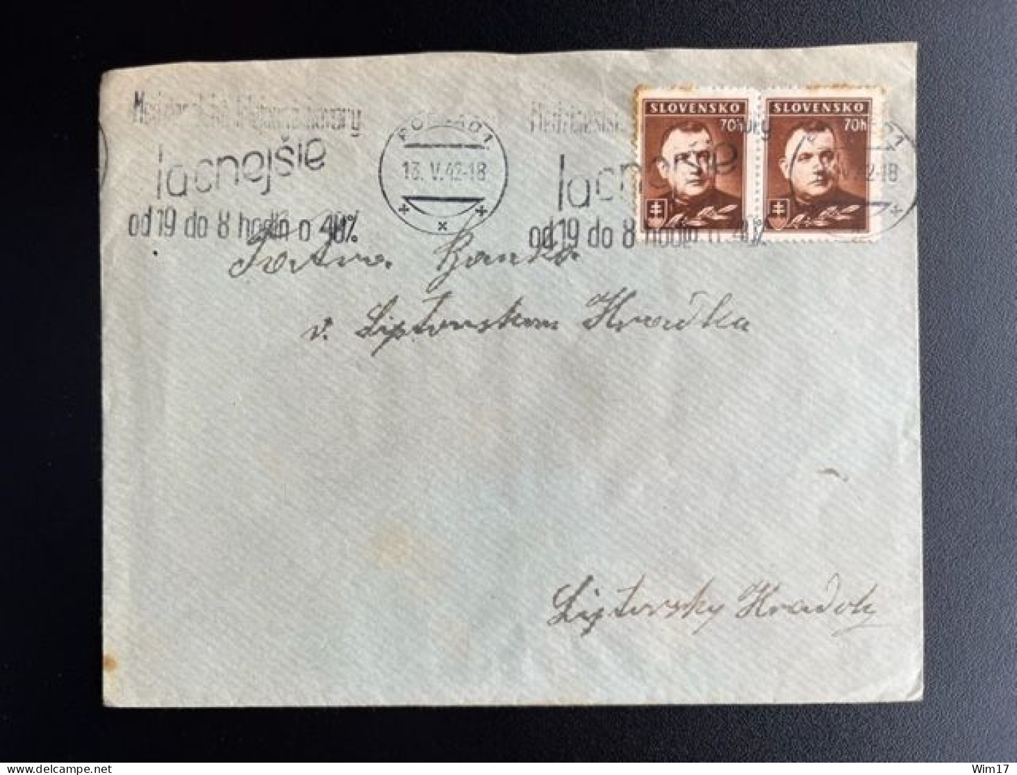 SLOVAKIA SLOVENSKO 1942 LETTER POPRAD 13-05-1942 SLOWAKIJE - Covers & Documents